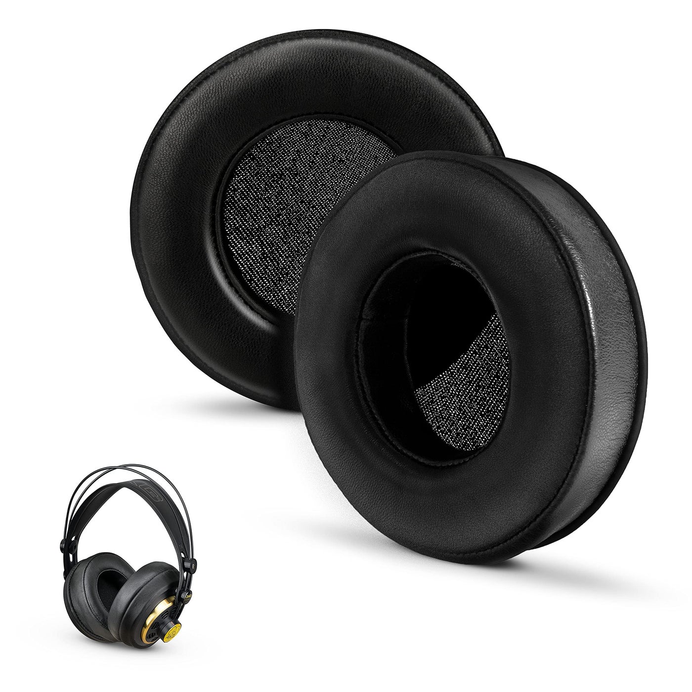 Brainwavz Round Sheepskin Leather Earpads - Fits Many Large Headphones - SteelSeries, HD668B, ATH, AKG K553, HifiMan, ATH, Philips, Fostex, Sony Memory Foam Ear Pad & More